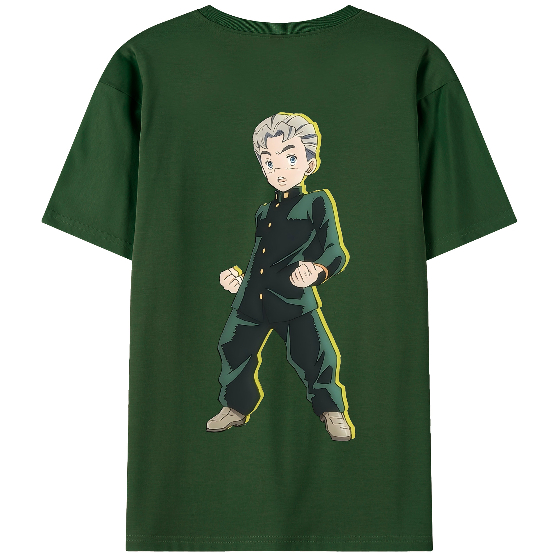 （画像用） ジョジョの奇妙な冒険 広瀨康一 JoJo's Bizarre Adventure Hirose Koichi 綿100％半袖Tシャツ（背面プリント）